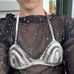 Crochet camo bralette